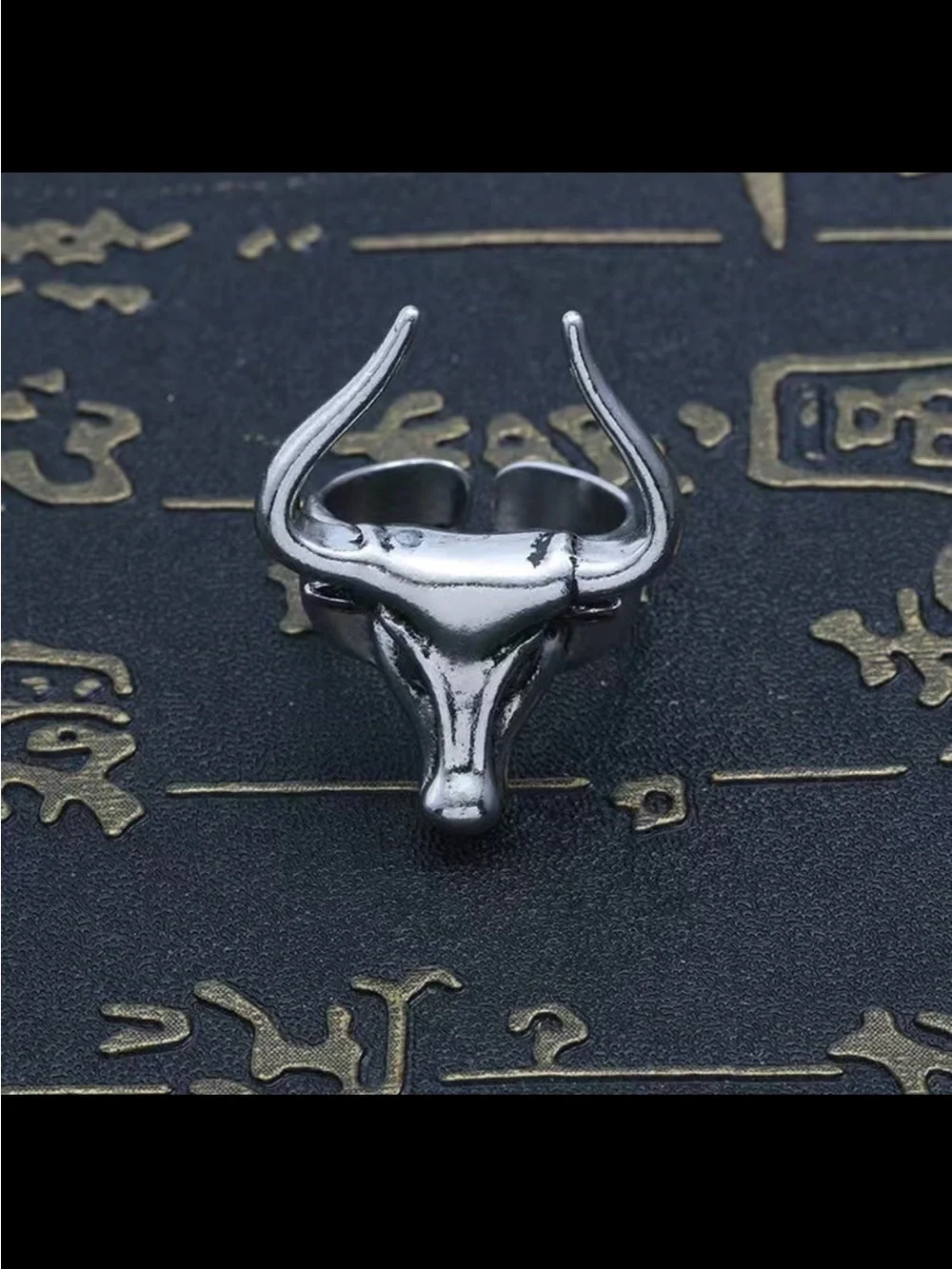 Anthropologie Silver Bull Head Ring